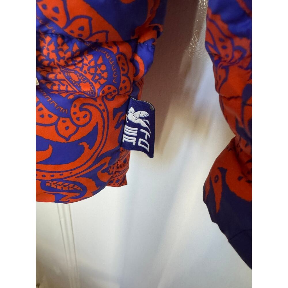 Etro Down Jacket Orange Blue 40 - image 3